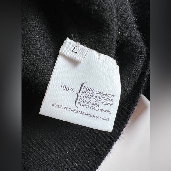 Braemar Black Cashmere Sweater Large Pullover Crew neck - Picture 6 of 9